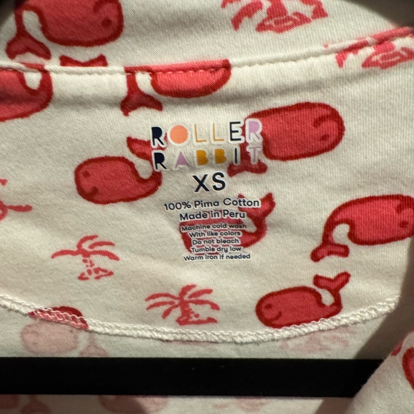 Roller Rabbit Pink Whale Patterned PJ Set - Picture 3 of 7